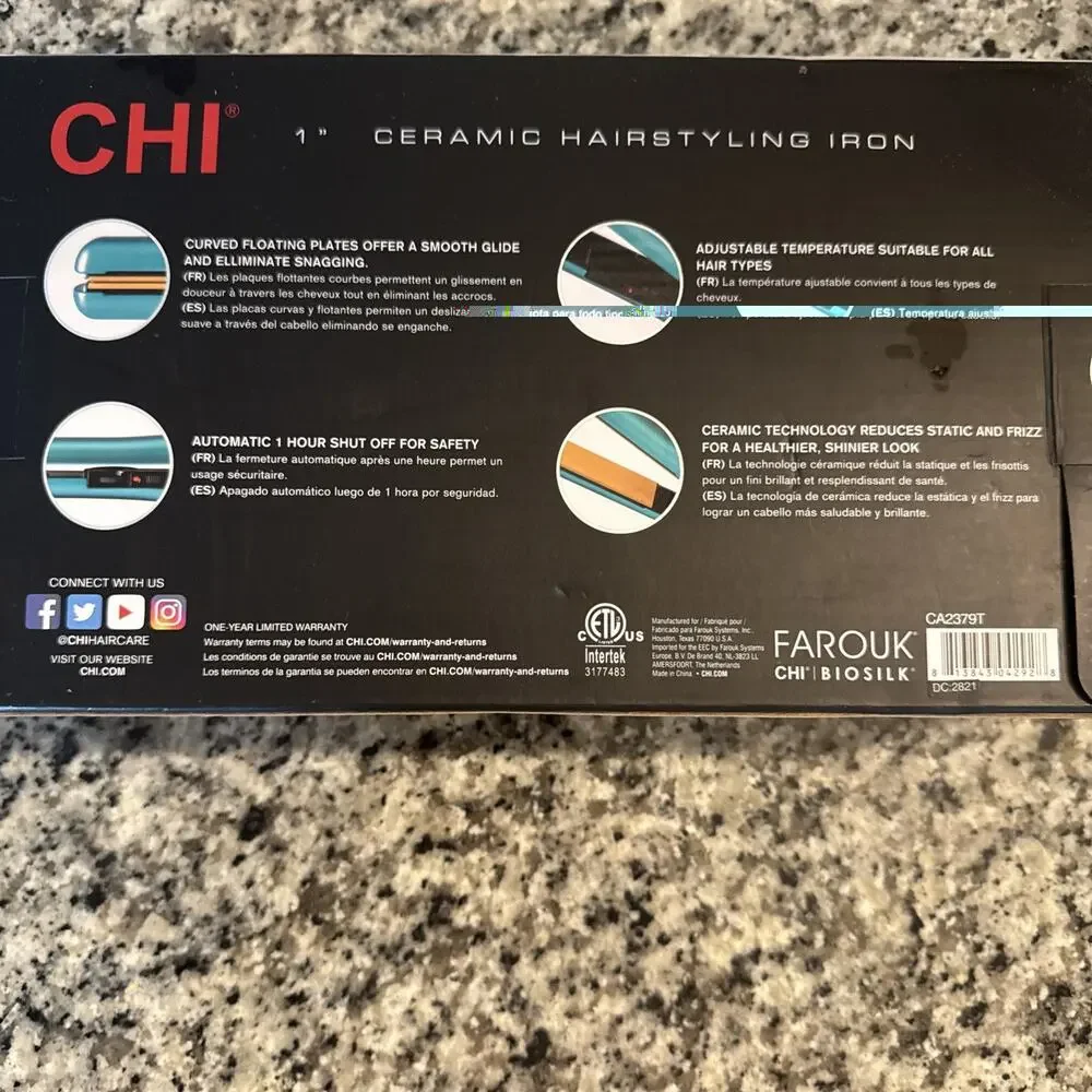 NIB Chi 1” Ceramic Hairstyling Iron